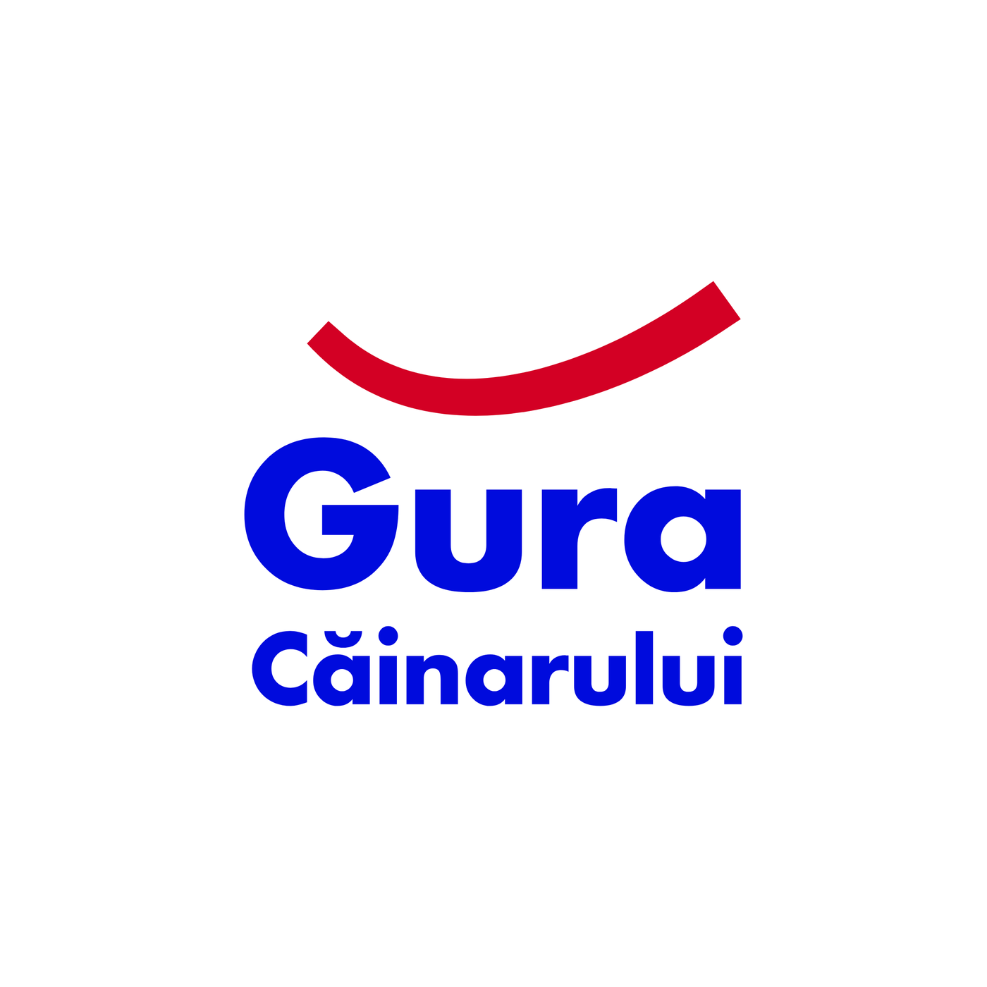 Concept - zâmbet roșu deasupra wordmark-ului Gura Căinarului