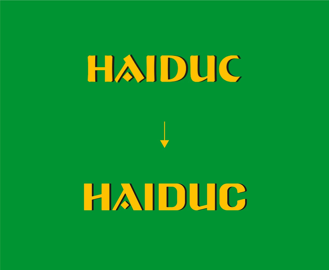 Înainte și după - garnitura de text Haiduc