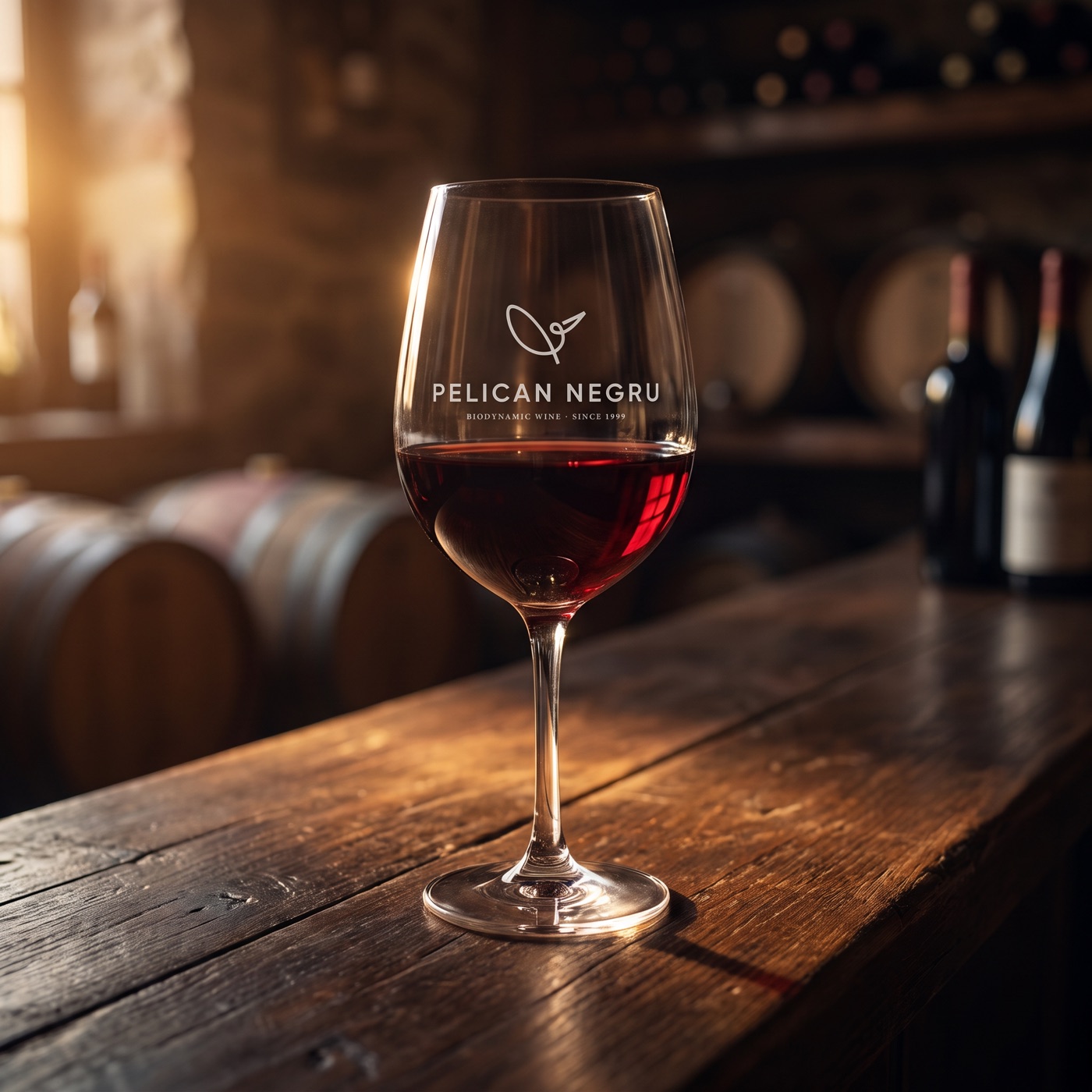 Pahar de vin cu logo-ul sablat