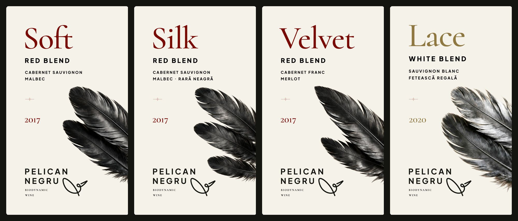 Cele patru etichete finale - Soft, Silk, Velvet, Lace