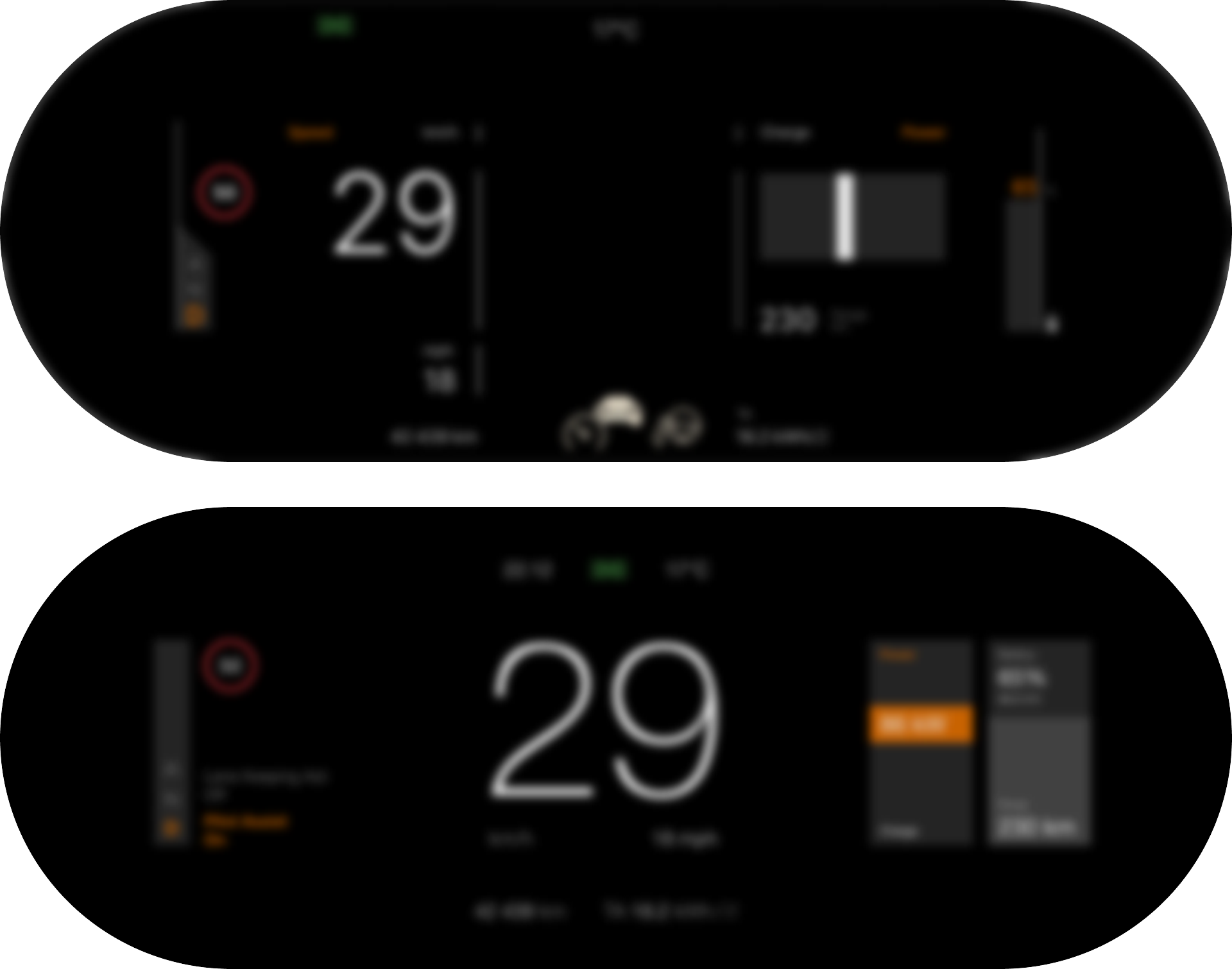 Simulation of a short glance: the current screen above, the proposed version below